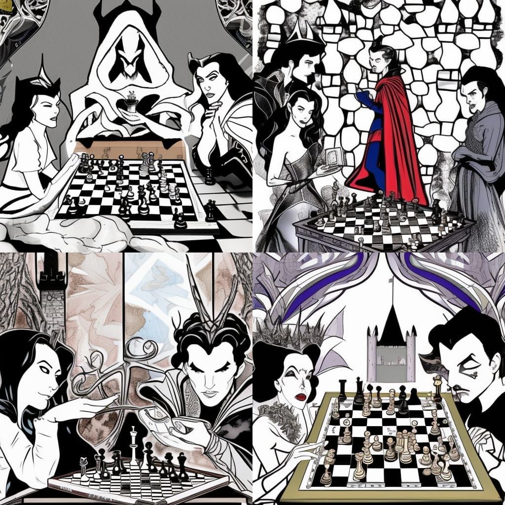 Doctor Strange and Evil Queen Chess Match