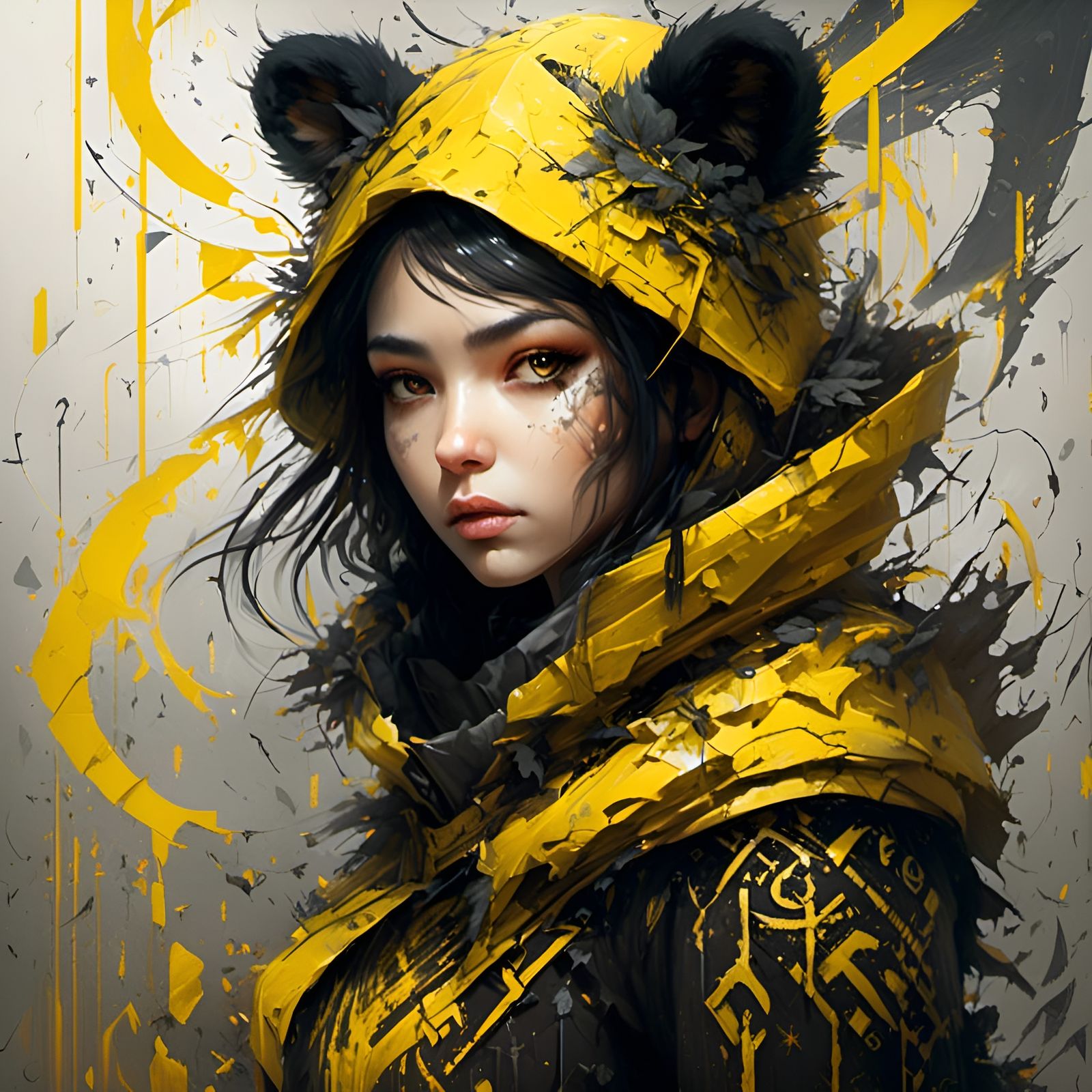 Glowing Runes Surround Dramatic Bear Cub