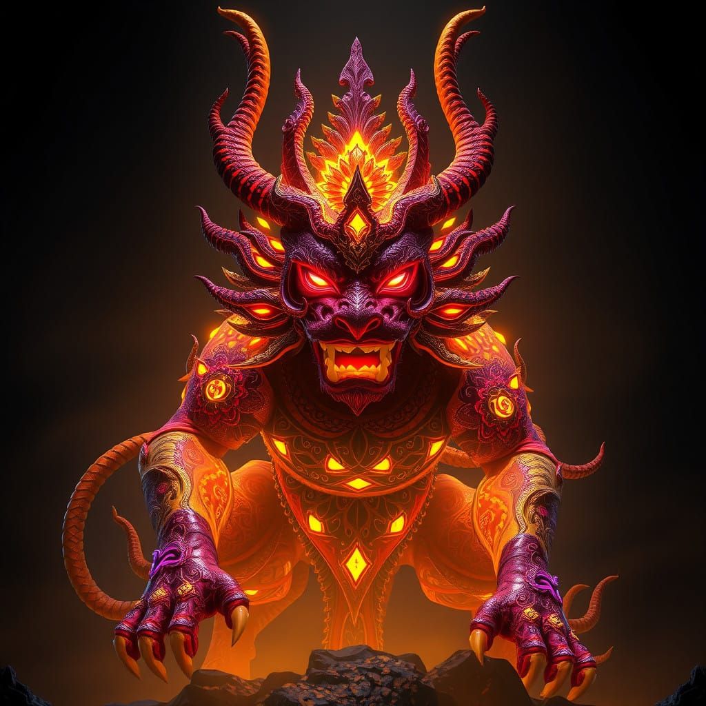 Ethereal Great Rakshasa in Dark Fantasy Aesthetic