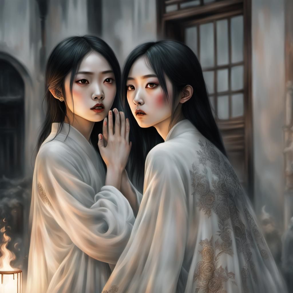Ethereal Asian Ghost Girls Haunt a Town
