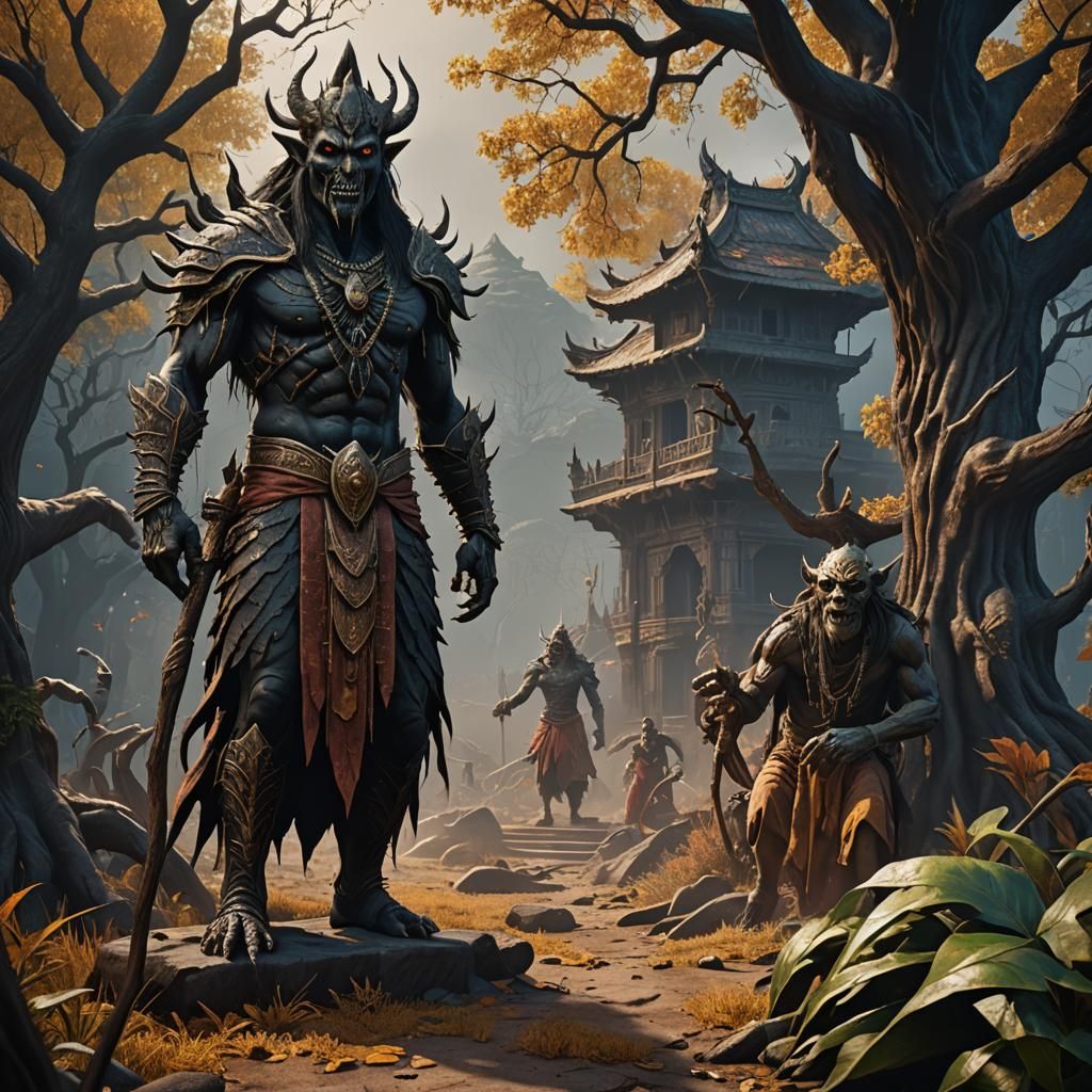 Jeepers Creepers as a Hindu God: Detailed Art