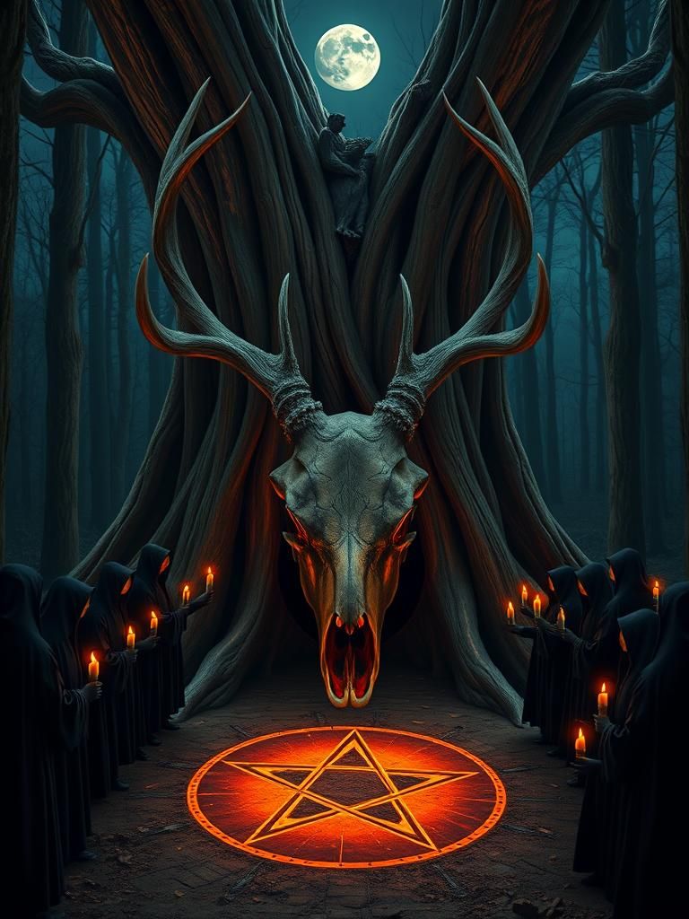 Surreal Architecture: Carved Tree and Cult Ritual