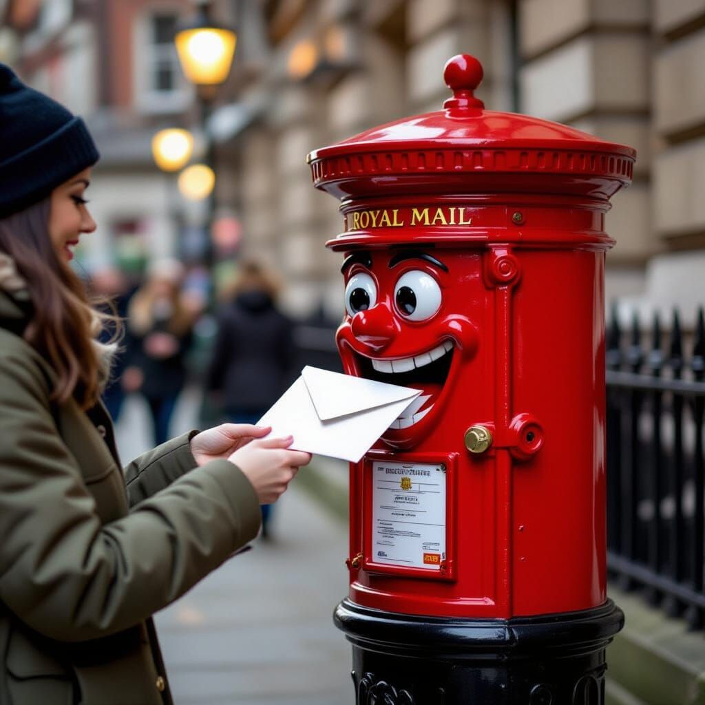 Anthropomorphic Mailbox Eagerly Eats Letters