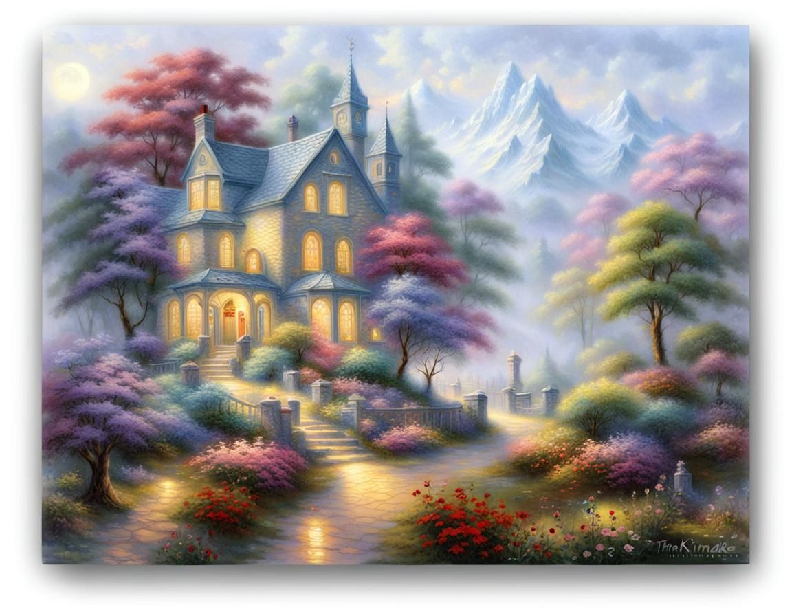 ethereal fantasy hyperdetailed mist Thomas Kinkade