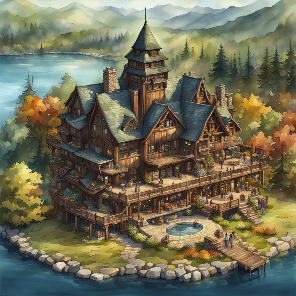 Grand Wilderness Lodge in Arts and Crafts Style