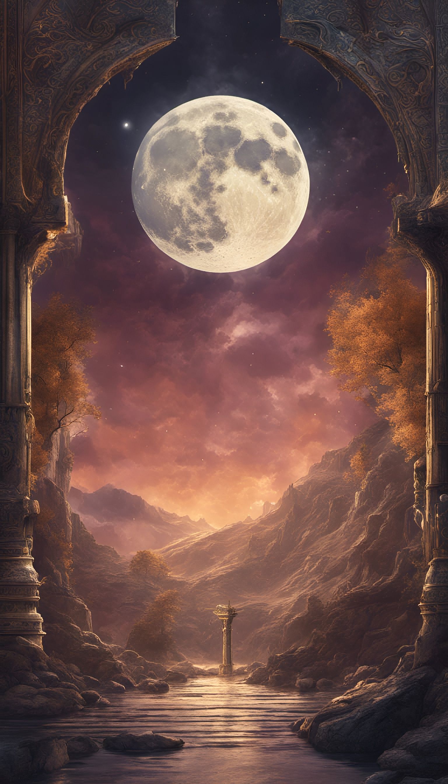The Moon Tarot Card: Fantasy Concept Art