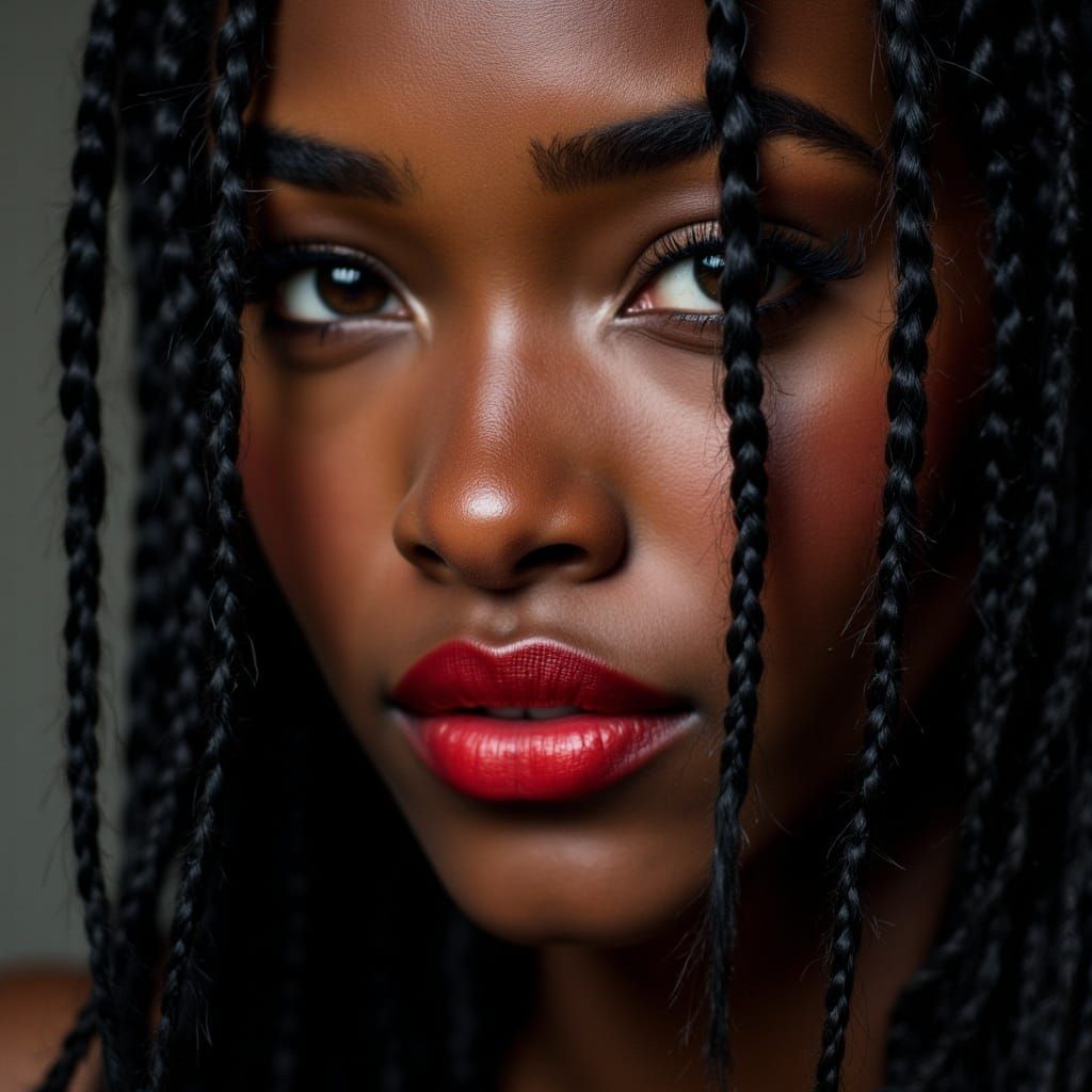 Beautiful Black Warrior Goddess in Vogue Style Portrait