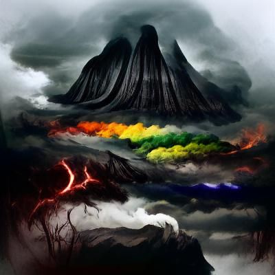Fantasy gloom mysterious land of darkness, light evil and jo...