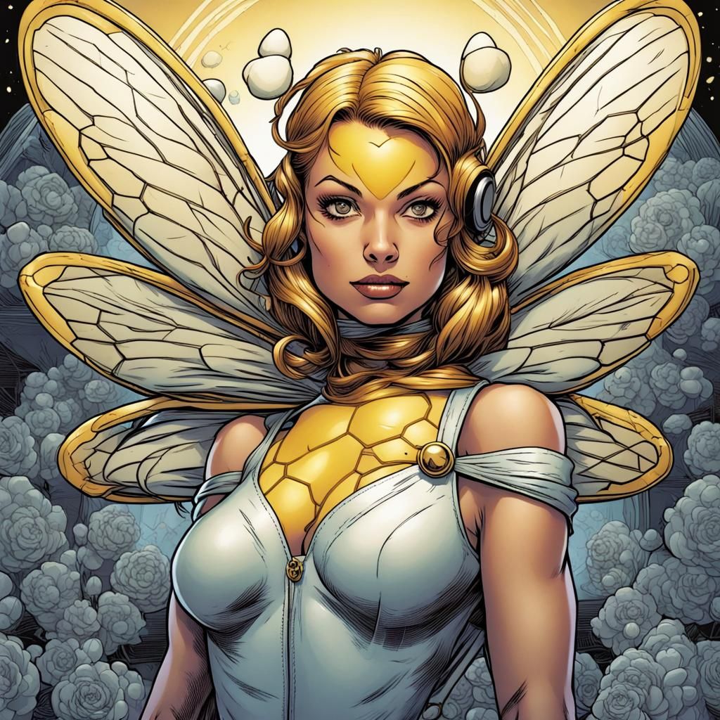 Attractive Bee Woman in Comic Book Style