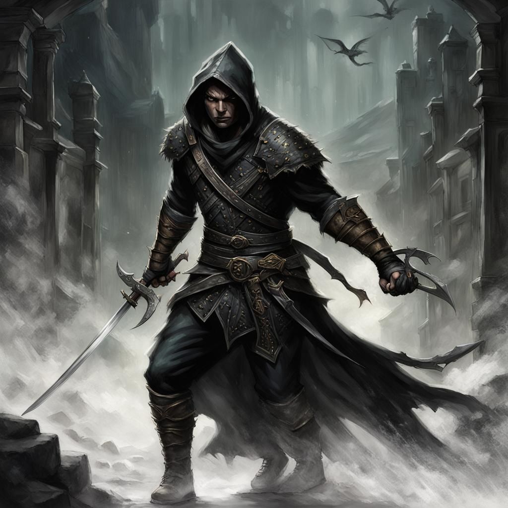 Assassin's Duel with Wererat in Shadowy Alley