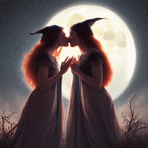 Two Witches kiss