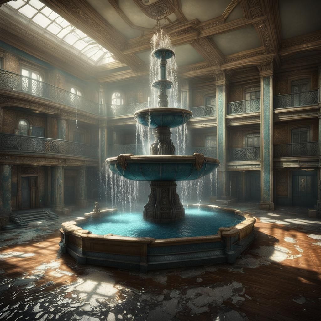 Underwater Fountain in Abandoned 1920s Hotel