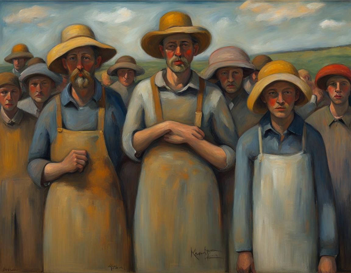 Socialist Impressionism Refugees in Post-Impressionist Style