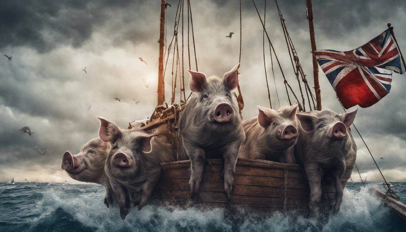 Pig Soldier Invasion in Hyperrealistic Style