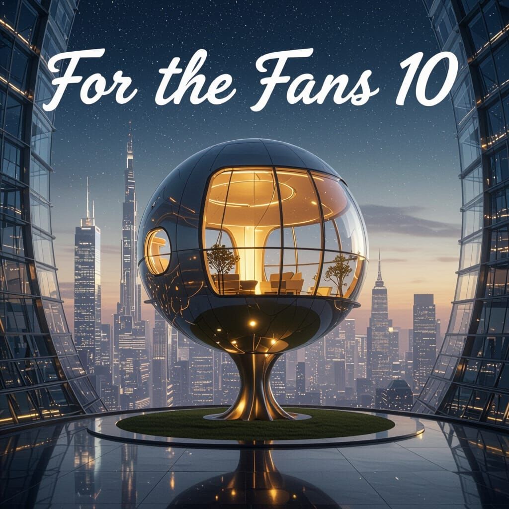 Glass Futuristic Tree House in Neon Cityscape