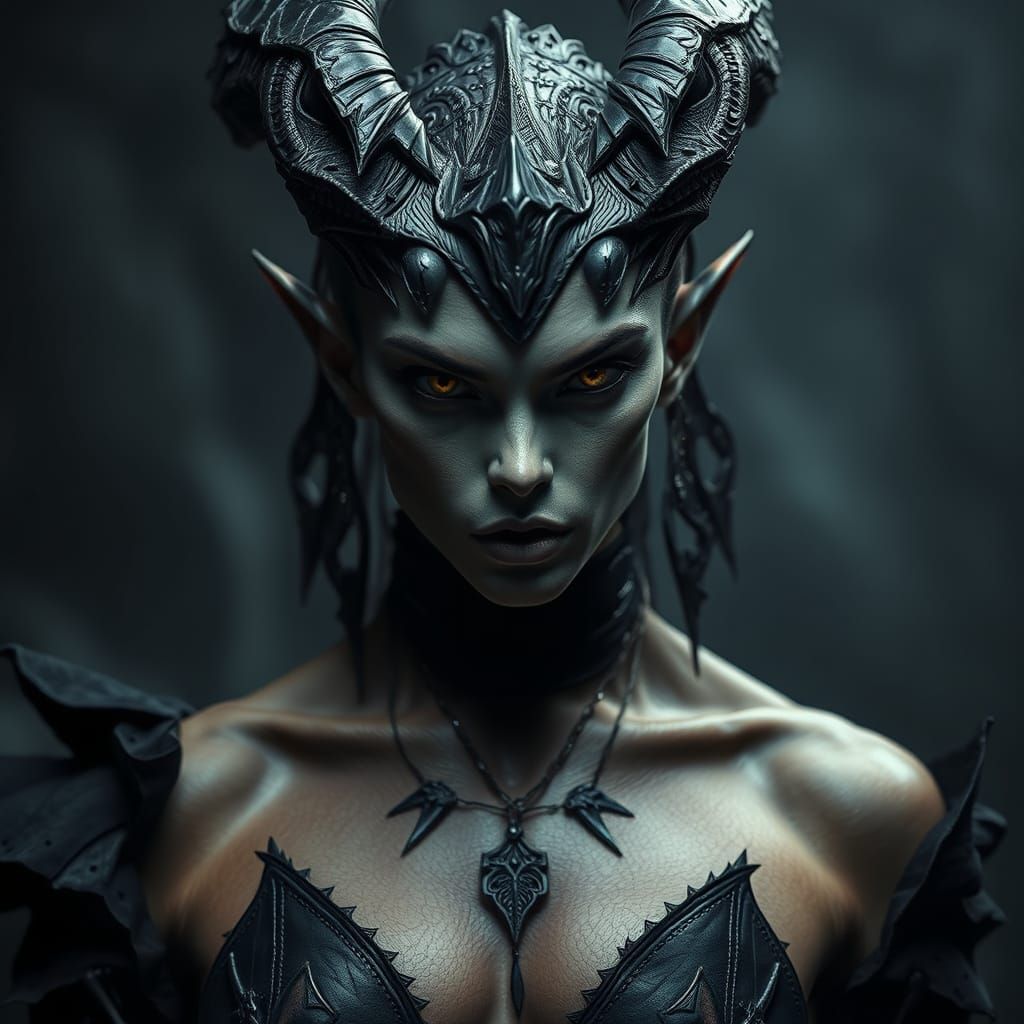 Gothic Romantic Dark Being in Avant-Garde Attire