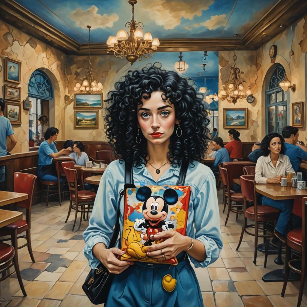 Brazilian Woman at Disneyland: Surrealist Salvador Dali Styl...