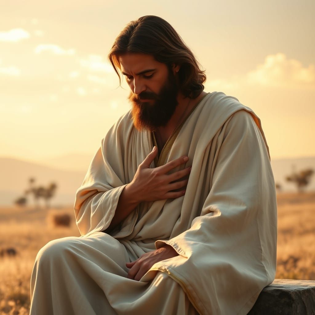 Serene Jesus in Golden Light