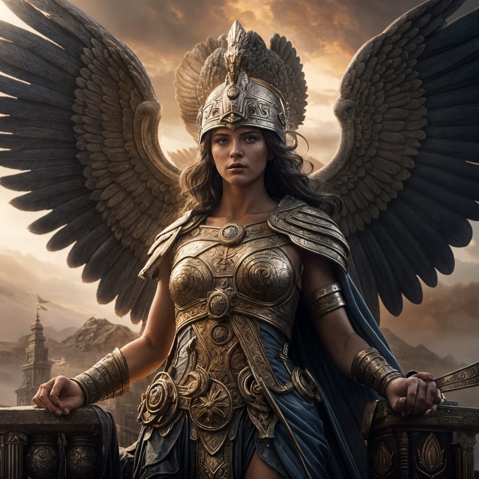 Epic Digital Painting: Athena, Goddess of Battle