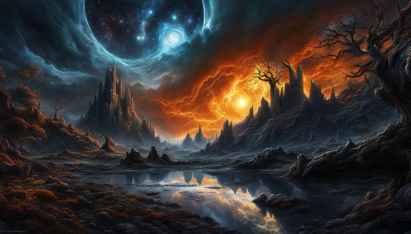 Galactic Skyscape in Dark Fantasy Style