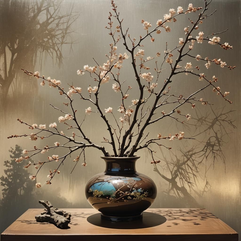 Spring Ikebana in Art Nouveau Rococo Style
