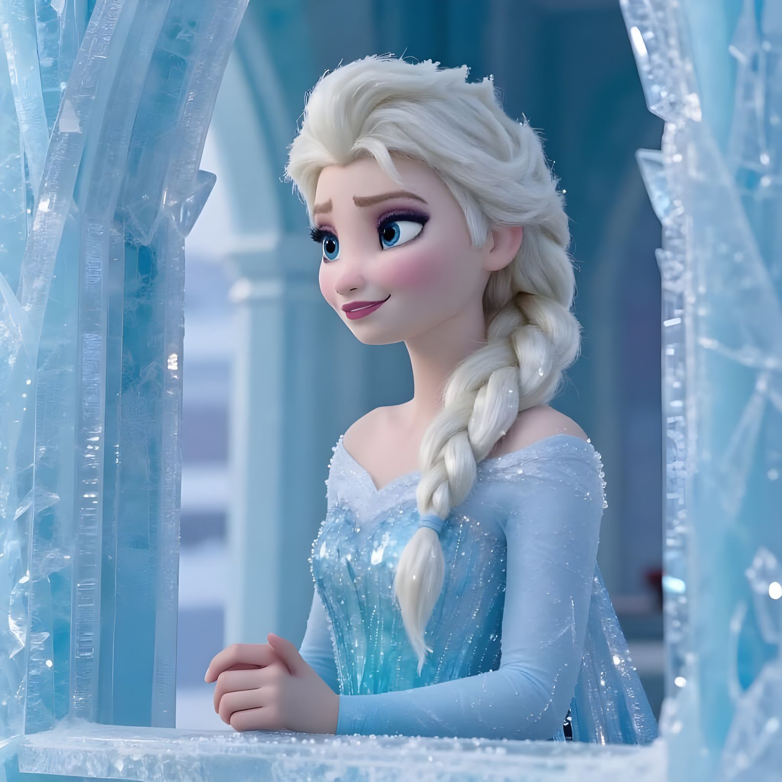 Realistic Elsa of Arendelle Portrayed in Photorealistic Styl...