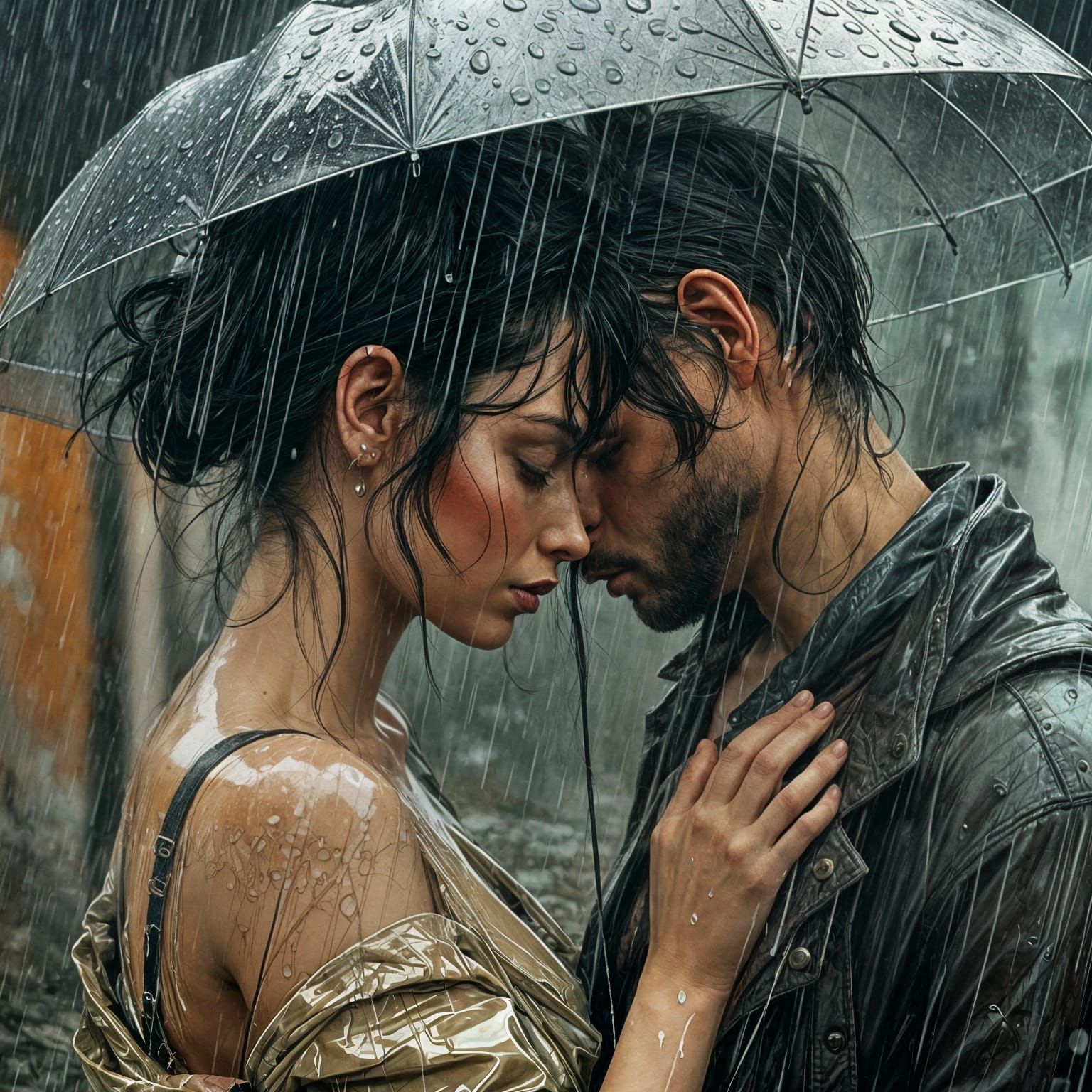 Rainy Digital Painting in Muted Colors