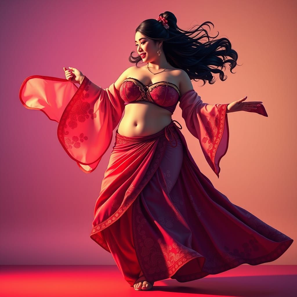 Vibrant Belly Dance Anime Art