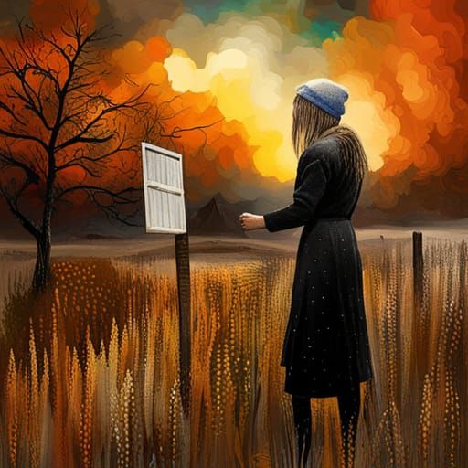 Surreal Sleepwalking Nightmare in Expressionist Style