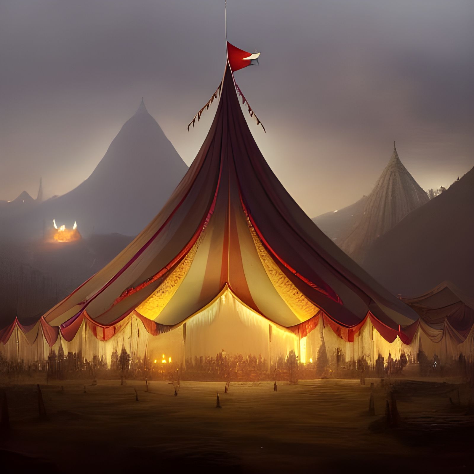 Detailed Circus Tent Photo, Volumetric Lighting