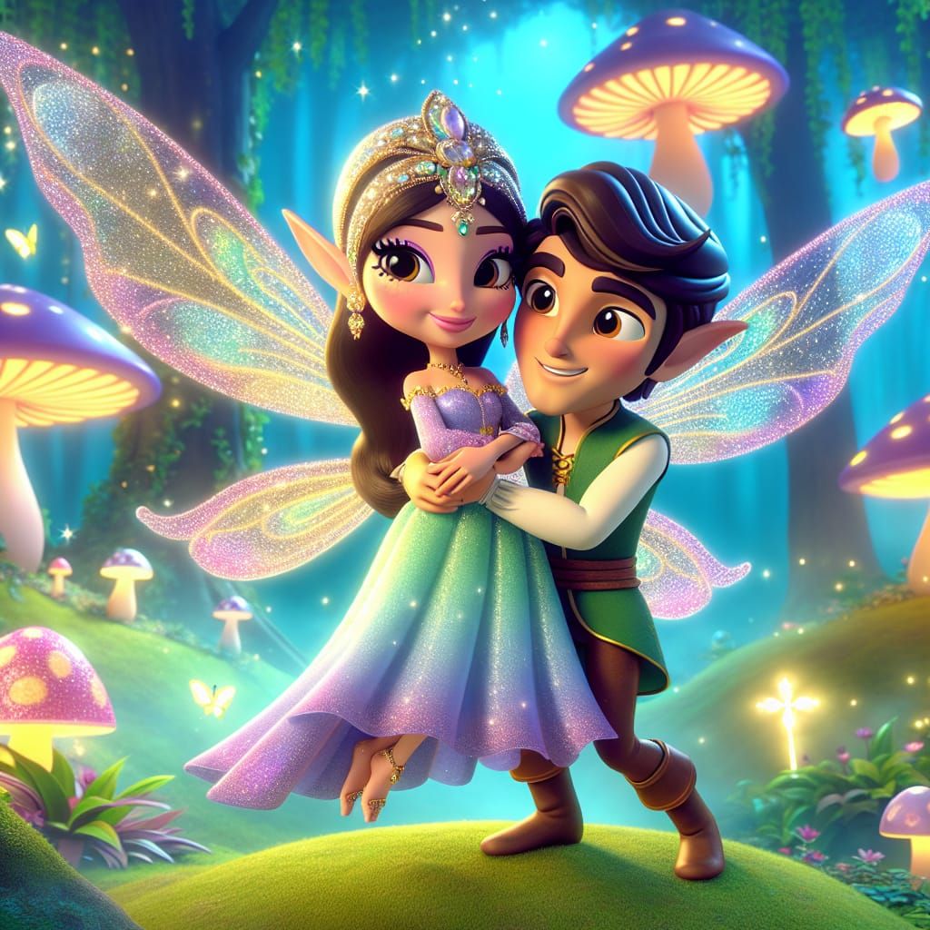 A Disney Pixar style 3D image featuring a gorgeous woman fai...