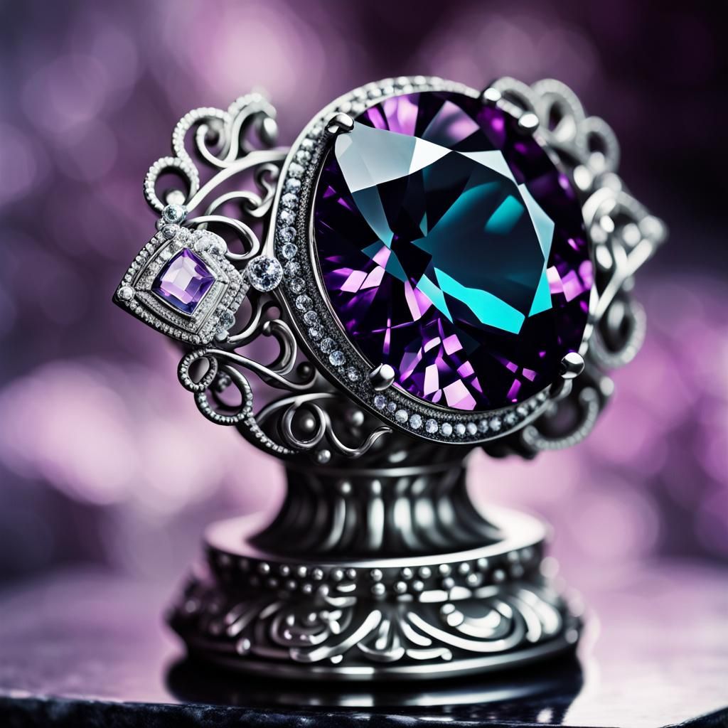 Monochrome Alexandrite Gemstone Macro Photography