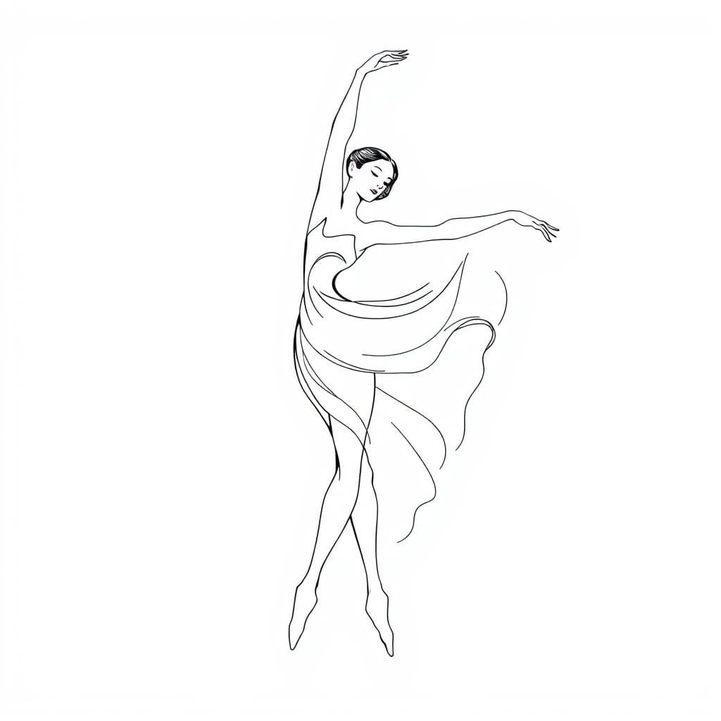 Elegant dancer in black-and-white.