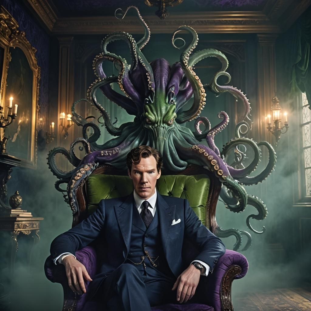 Eerie Dark Fantasy Portrait in a Haunted Mansion