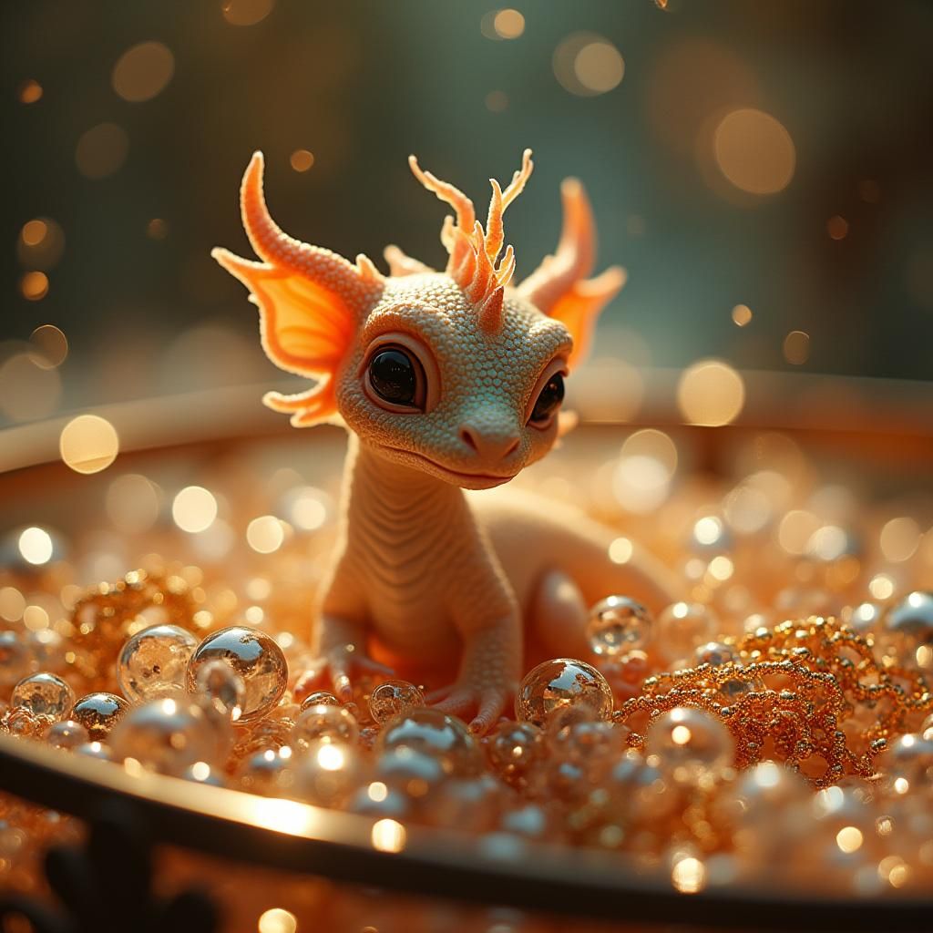Miniature Dragon in Jeweled Box, Dreamlike Film Aesthetic