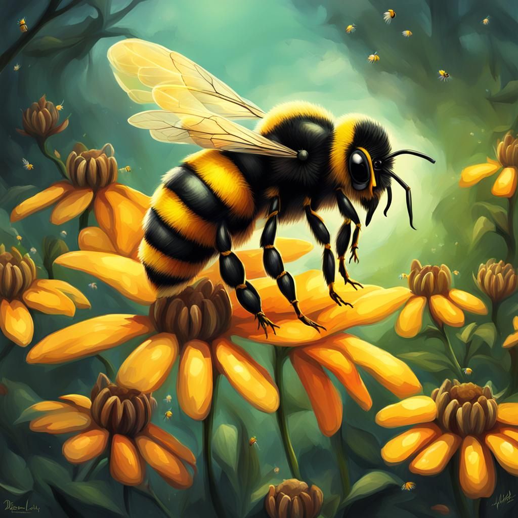 Bee Fairy Digital Painting in HD
