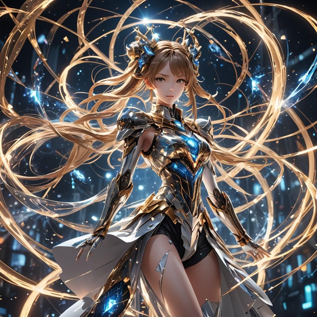 Dazzling Quantum Choreography in 3D Anime Style