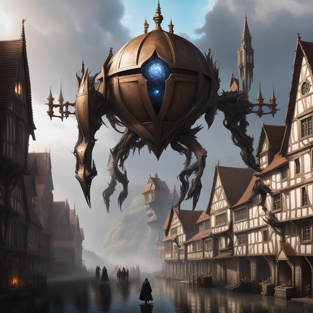 Medieval Knight in Sci-Fi Fusion