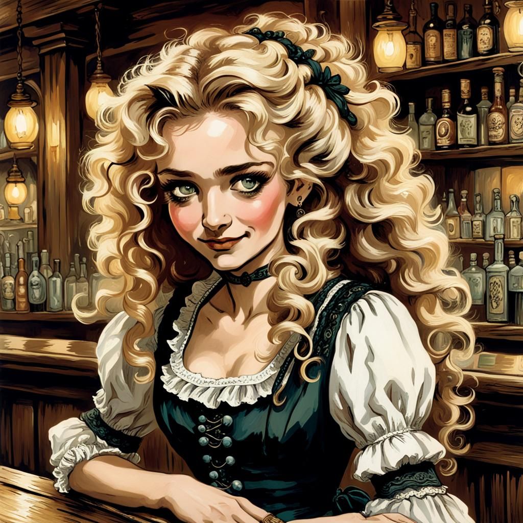 Old West saloon bar maid