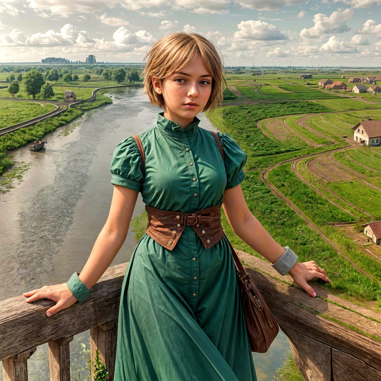 Misty Dutch Landscape in Style of Jan Mankes