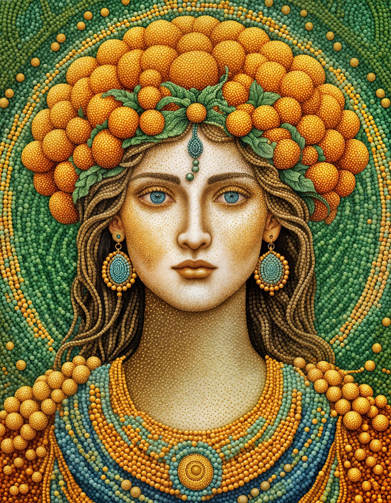 Demeter Portrait in Pointillism Style