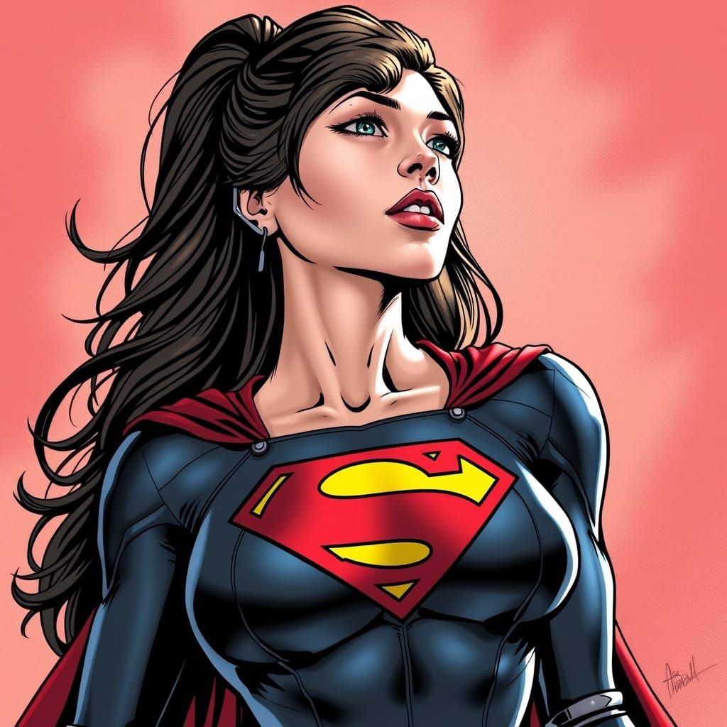 Lara-El in Comic Book Art Style Suit