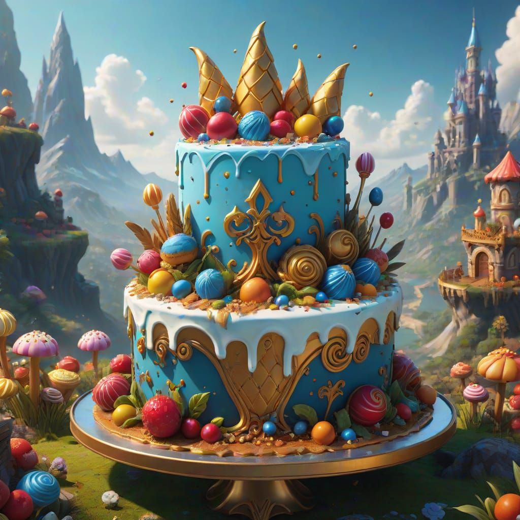 Whimsical Edible Landscape Cake Masterpiece