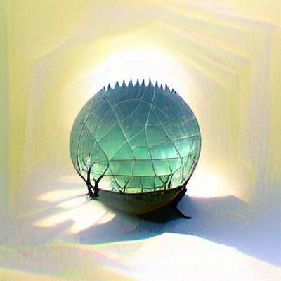Futuristic Geodesic Sphere with Strong Shadows