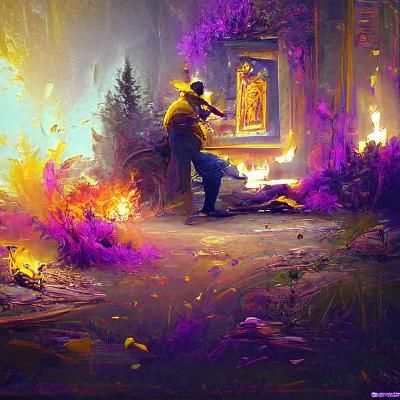 Man Conjuring Fire, Dark Fantasy Concept Art