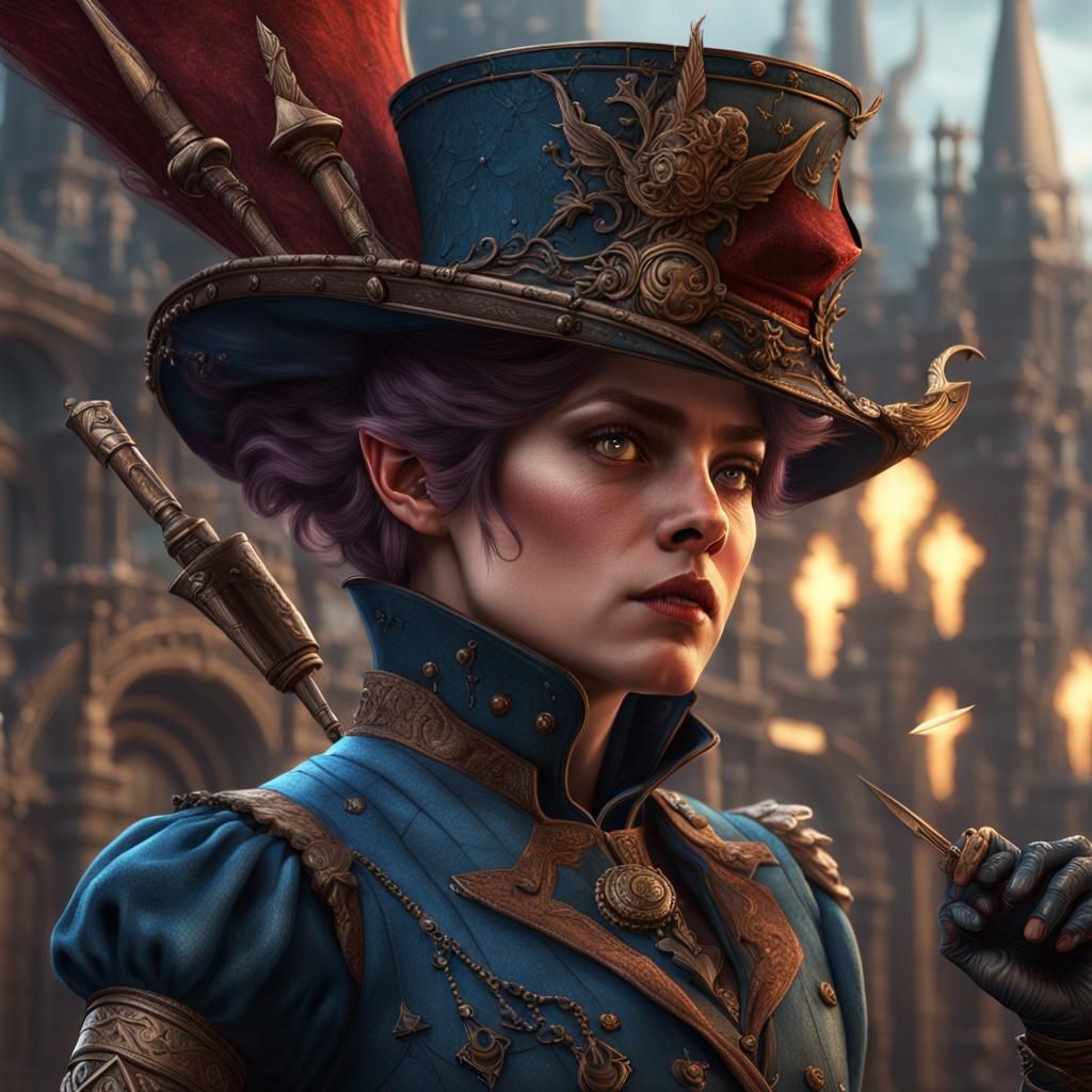 Victorian Pixie Duelist: Detailed Fantasy Art