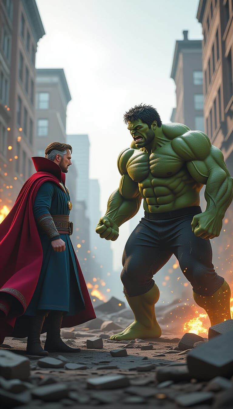 Doctor Strange vs Hulk: Cinematic Confrontation