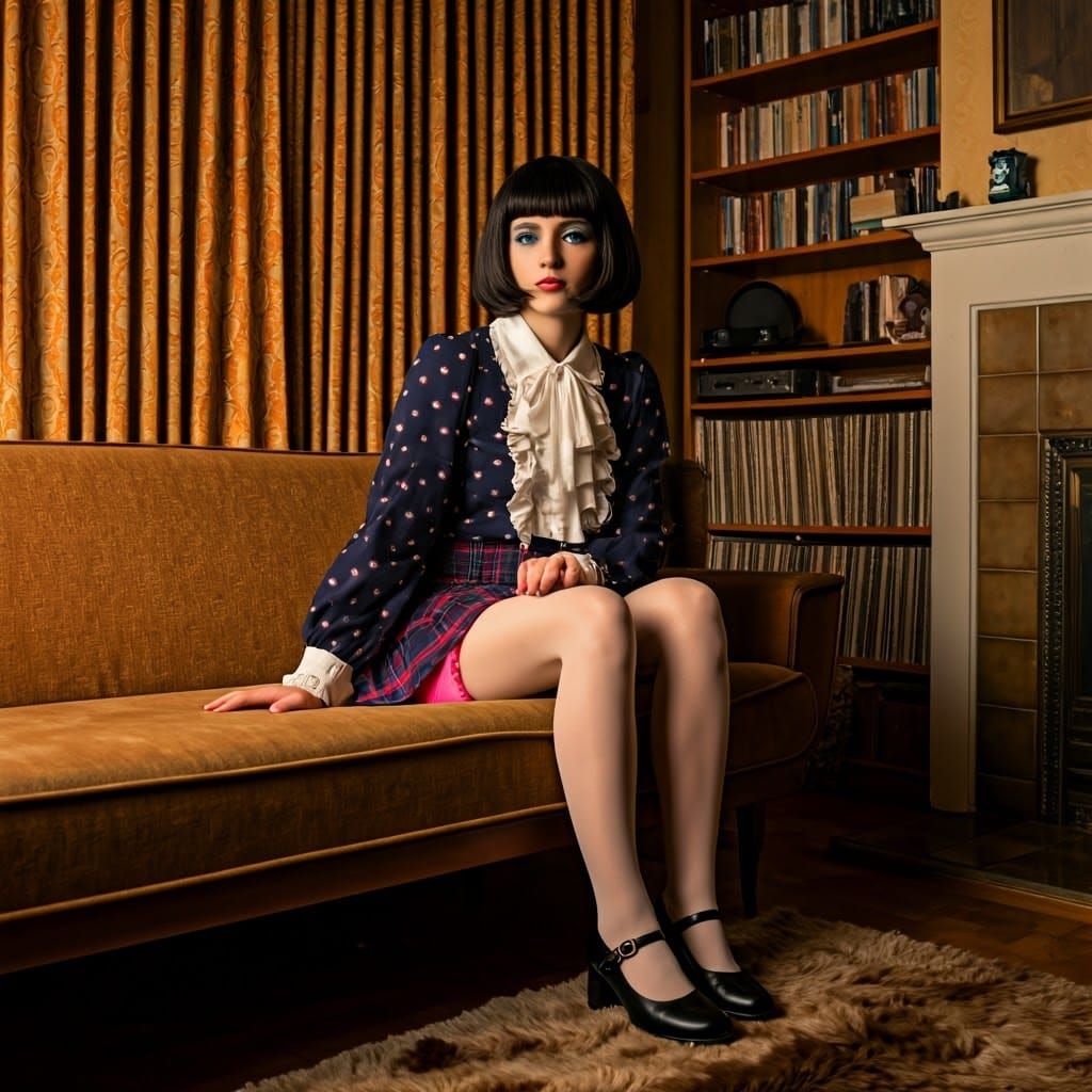 Confident Retro Icon Embracing Bold Femininity in a 1970s Li...