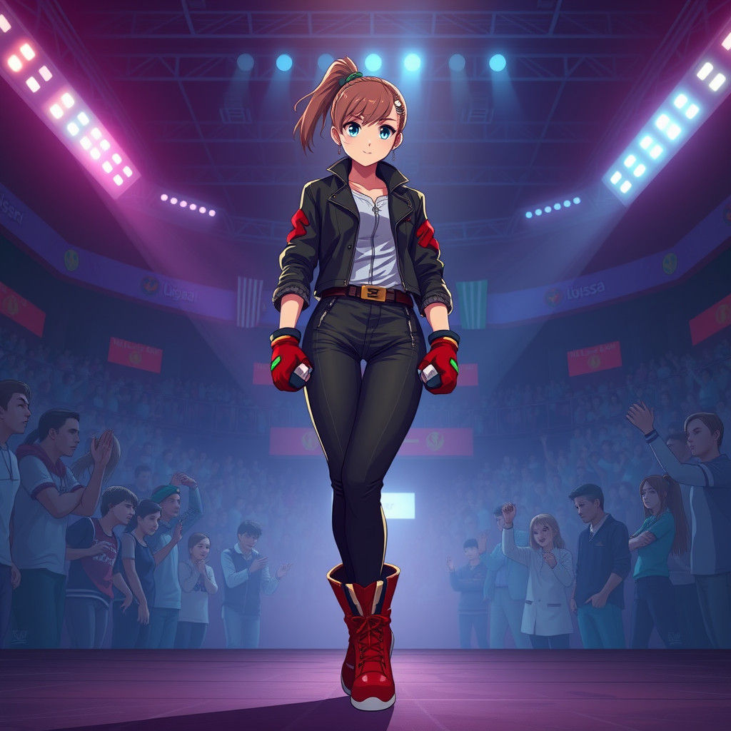 Teenage Fighter in Arena, Studio Trigger Anime Style