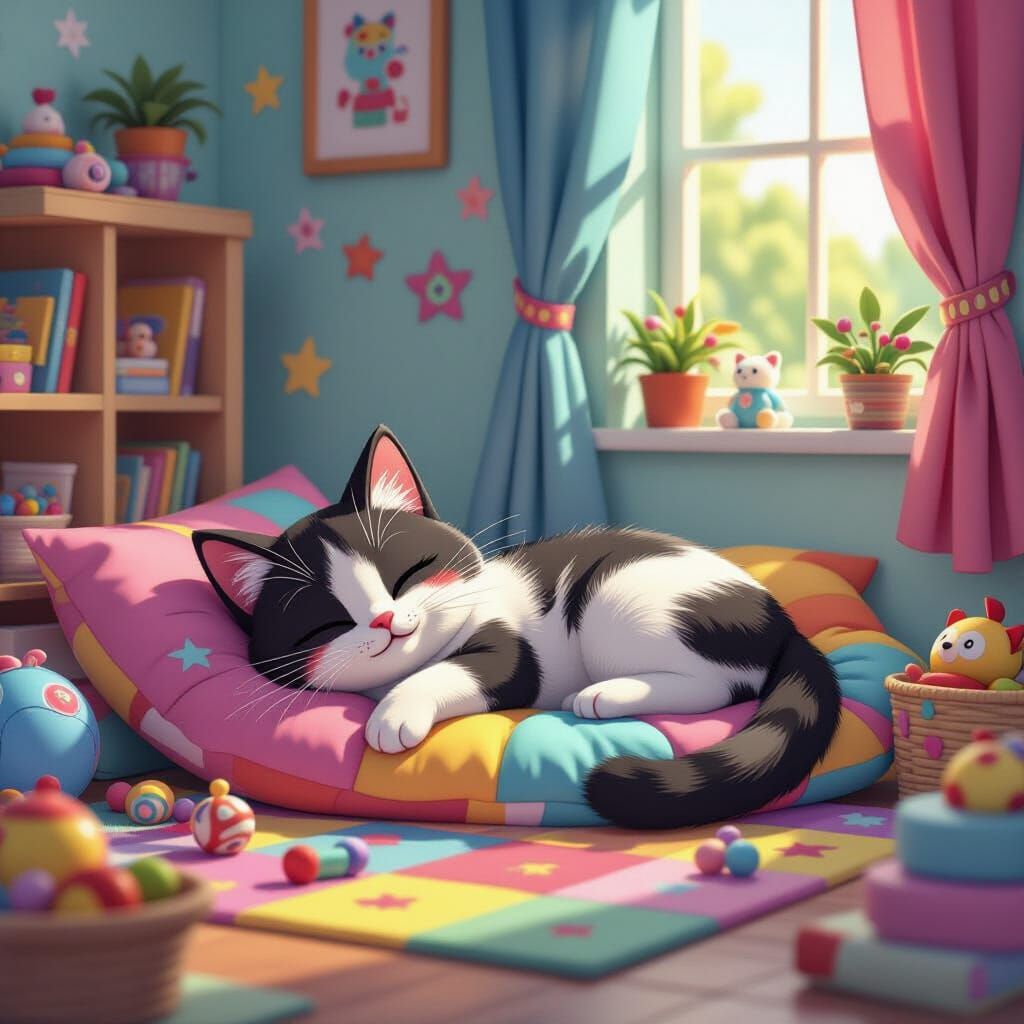 Poppy Playtime Catnap in Vibrant Toy World